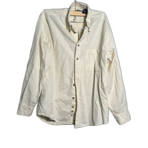 Susquehanna Trail Outfitters Cream Button-Up Shirt Men's Medium 100% Cotton